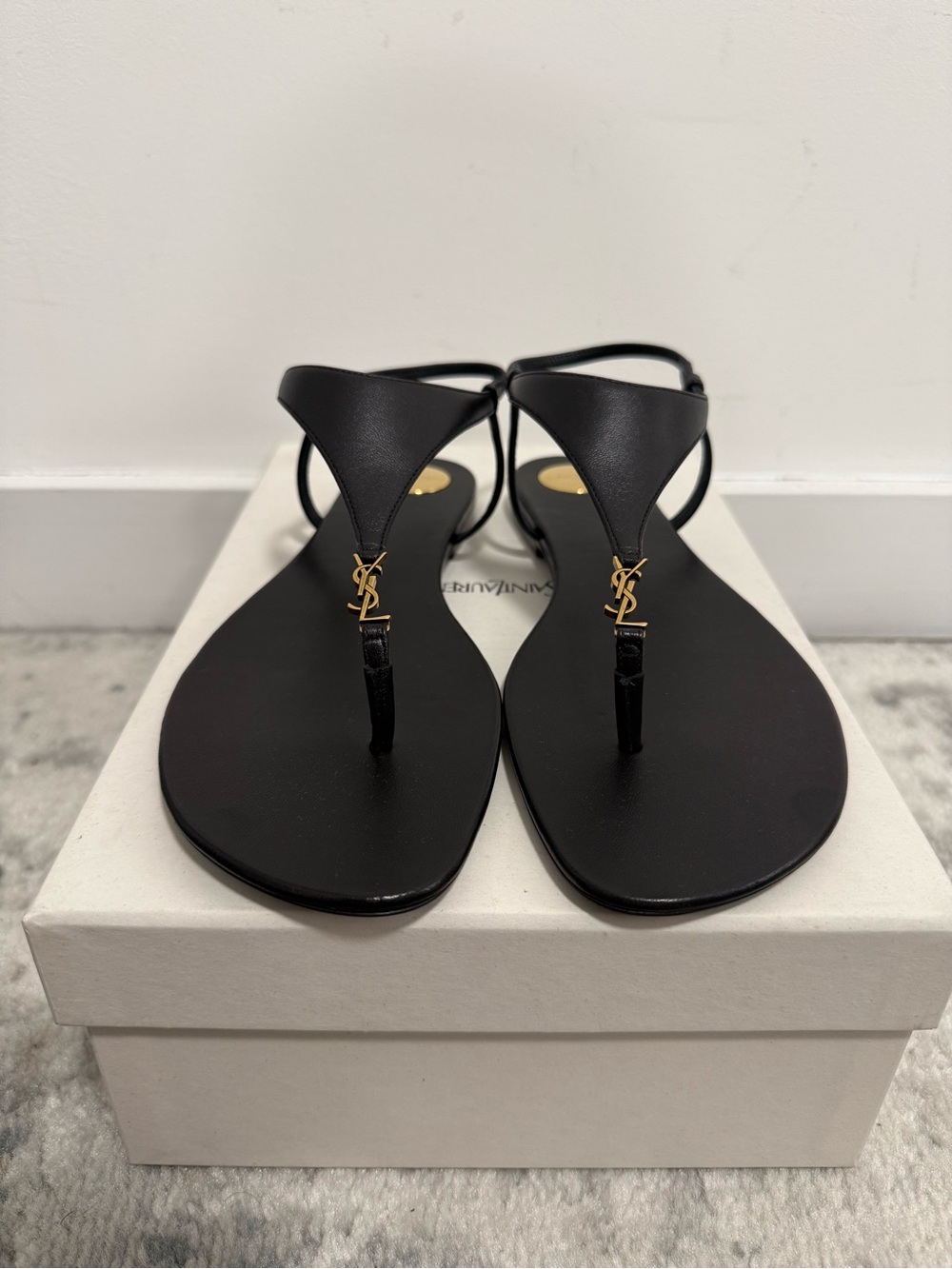 Saint Laurent Cassandra Logo Plaque Sandals - Brand New - Size 38 EU / 8 US - Picture 2 of 7